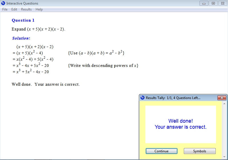 Solution for a question from Year 10 Interactive Maths, Chapter 1: Algebraic Expressions, Exercise 17: Expanding Three Terms.